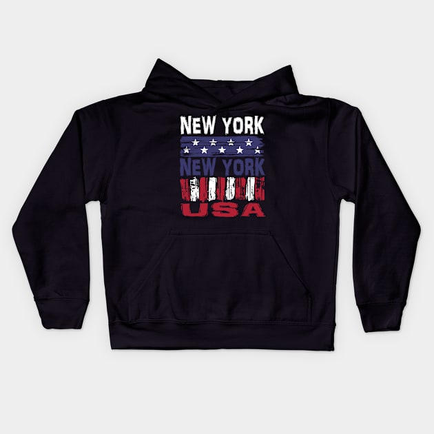 New York New York USA T-Shirt Kids Hoodie by Nerd_art